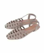 OZ6GD05089 eur3(エウルキューブ) カットワークレースアップパンプス モカ