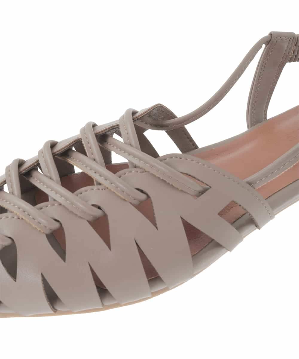 OZ6GD05089 eur3(エウルキューブ) カットワークレースアップパンプス モカ