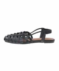 OZ6GD05089 eur3(エウルキューブ) カットワークレースアップパンプス ブラック