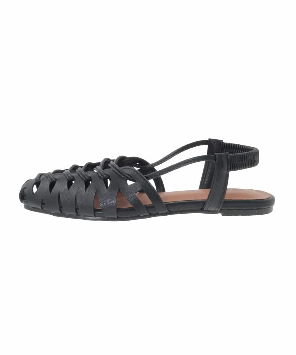 OZ6GD05089 eur3(エウルキューブ) カットワークレースアップパンプス ブラック