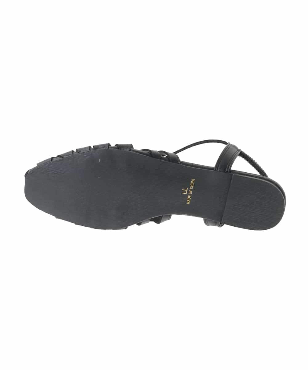 OZ6GD05089 eur3(エウルキューブ) カットワークレースアップパンプス ブラック