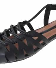 OZ6GD05089 eur3(エウルキューブ) カットワークレースアップパンプス ブラック