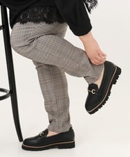 OZ6JD06089 eur3(エウルキューブ) 【幅広さんOK！ワイズ4E】トラックソールローファー ブラック