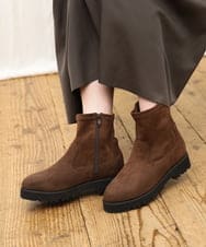 OZ6KD08099 eur3(エウルキューブ) 【幅広さんOK！ワイズ4E】トラックソールストレッチブーツ ダークブラウン