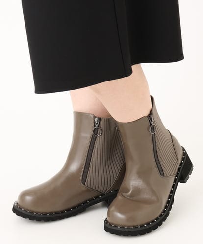 OZ6LA11089 eur3 【la farfaコラボ】リブジョイントスタッズブーツ