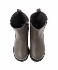OZ6LA11089 eur3(エウルキューブ) 【la farfaコラボ】リブジョイントスタッズブーツ モカ(84)