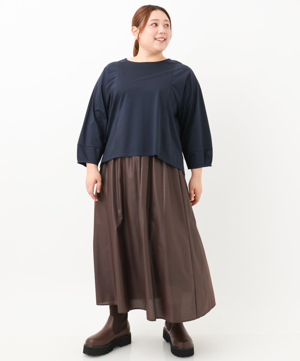 OZ6LV09089 eur3(エウルキューブ) 【雑誌掲載】【幅広さんOK！ワイズ4E】la farfaシューズコラボ！ニットショートブーツ ダークブラウン(87)