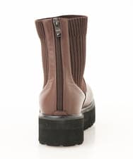 OZ6LV09089 eur3(エウルキューブ) 【雑誌掲載】【幅広さんOK！ワイズ4E】la farfaシューズコラボ！ニットショートブーツ ダークブラウン(87)