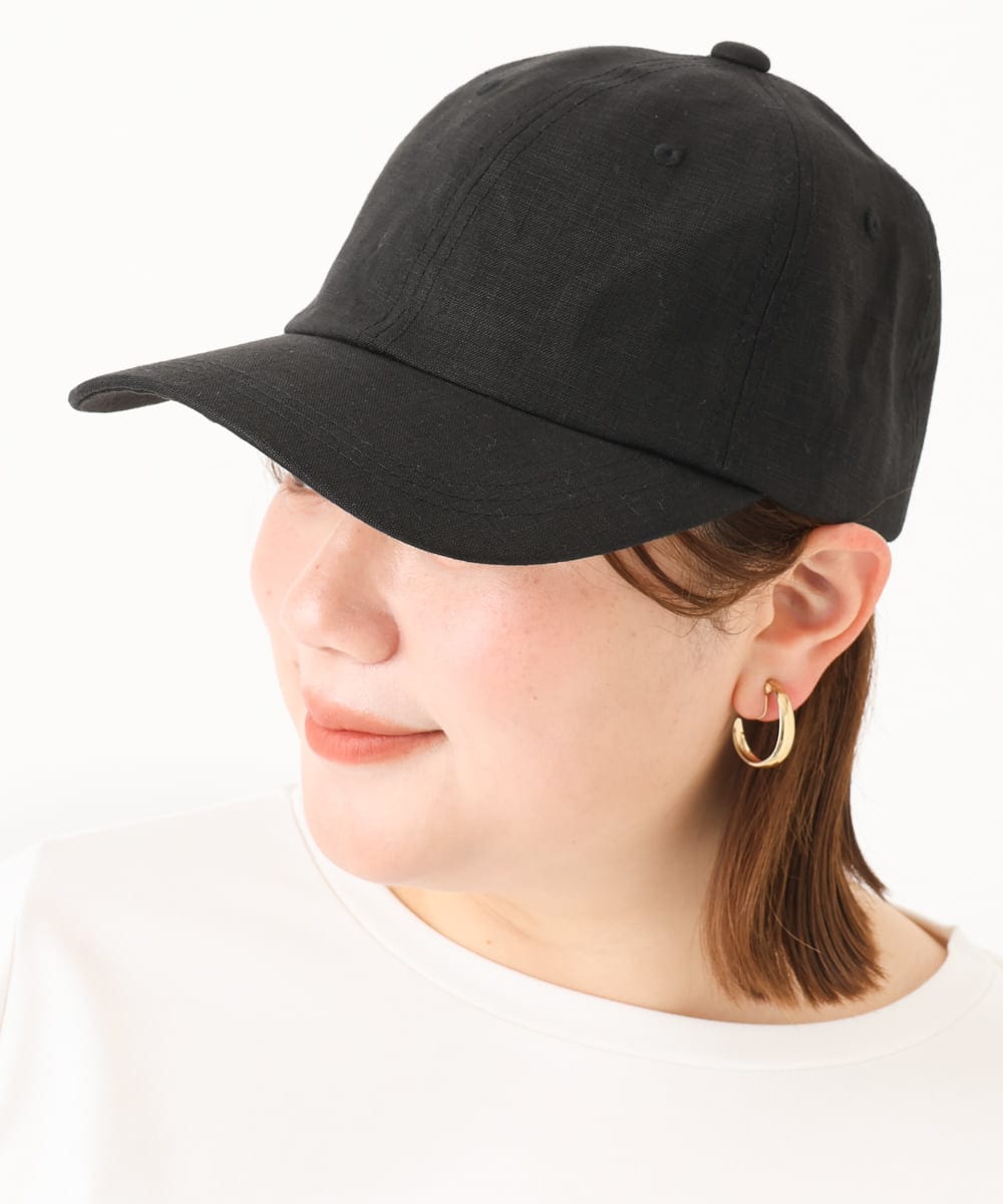 OZ7EA01049 eur3(エウルキューブ) ナチュラルリネンキャップ ブラック(94)