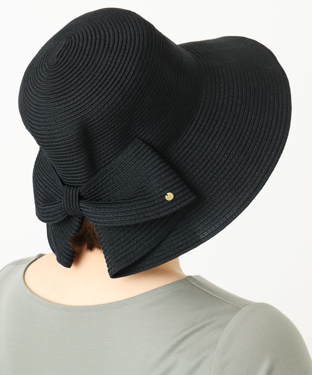 OZ7FA03049 eur3(エウルキューブ) バックリボンスリット麦わらハット ブラック(94)