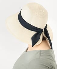 OZ7FA04039 eur3(エウルキューブ) 配色リボンスリット麦わらハット アイボリー(80)