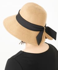 OZ7FA04039 eur3(エウルキューブ) 配色リボンスリット麦わらハット キャメル(83)