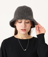 OZ7LA07049 eur3(エウルキューブ) ウール混シャギーハット ダークグレー