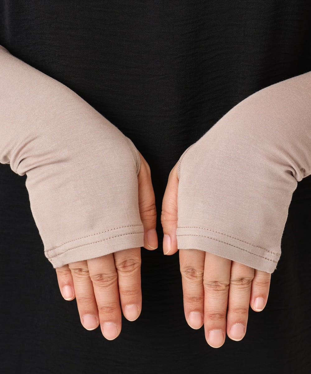 OZTGD01029 eur3(エウルキューブ) 【大きいサイズ/接触冷感/UVカット】アームカバー ベージュ