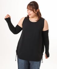 OZTJD01029 eur3(エウルキューブ) 【大きいサイズ/接触冷感/UVカット】アームカバー ブラック