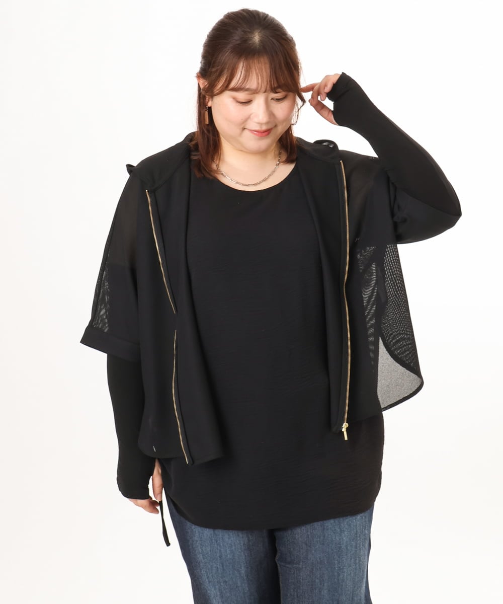 OZTJD01029 eur3(エウルキューブ) 【大きいサイズ/接触冷感/UVカット】アームカバー ブラック