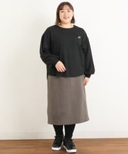 OZUAS07080 eur3(エウルキューブ) 【大きいサイズ】レギンス付きスカート ダークグレー(93)
