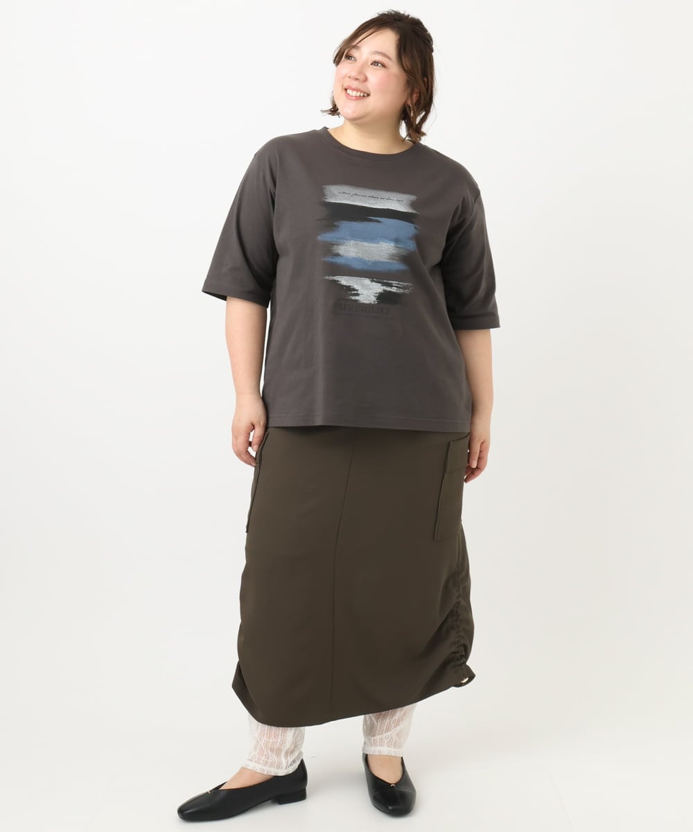 OZUEA01059 eur3(エウルキューブ) 【接触冷感】レースつきレギンス ホワイト(90)
