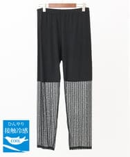 OZUEA01059 eur3(エウルキューブ) 【接触冷感】レースつきレギンス ブラック(94)