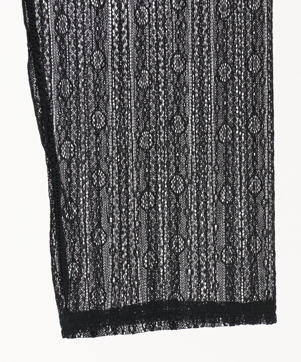 OZUEA01059 eur3(エウルキューブ) 【接触冷感】レースつきレギンス ブラック(94)