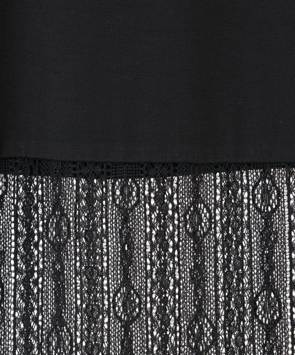 OZUEA01059 eur3(エウルキューブ) 【接触冷感】レースつきレギンス ブラック(94)