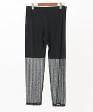 OZUEA01059 eur3(エウルキューブ) 【接触冷感】レースつきレギンス ブラック(94)
