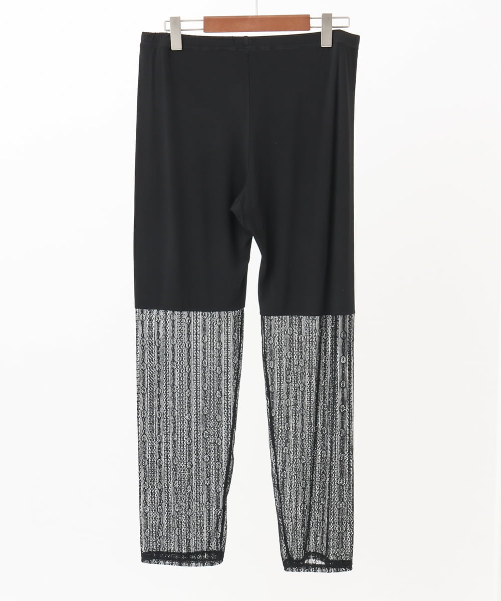 OZUEA01059 eur3(エウルキューブ) 【接触冷感】レースつきレギンス ブラック(94)