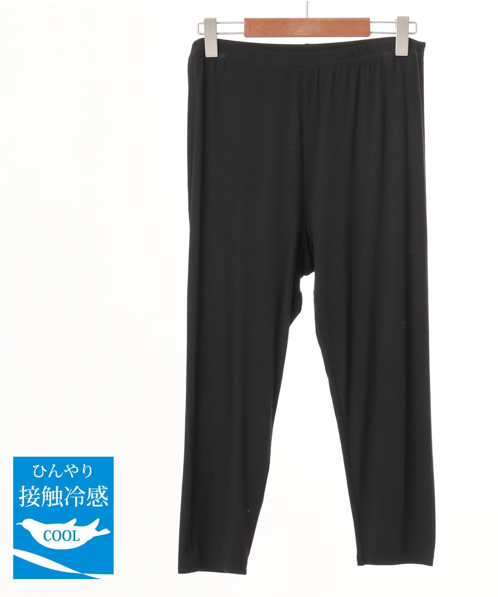 OZUGD04039 eur3(エウルキューブ) 【大きいサイズ/接触冷感】7分丈レギンス ブラック