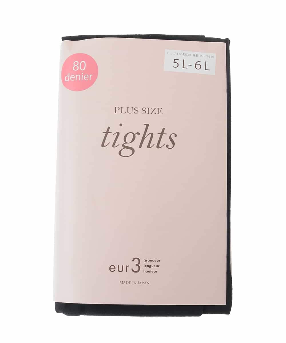OZYAD01024 eur3(エウルキューブ) 【80デニール】プラスサイズタイツ ブラック