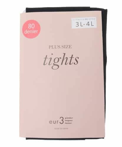 OZYBA01024 eur3 【80デニール】プラスサイズライトタイツ