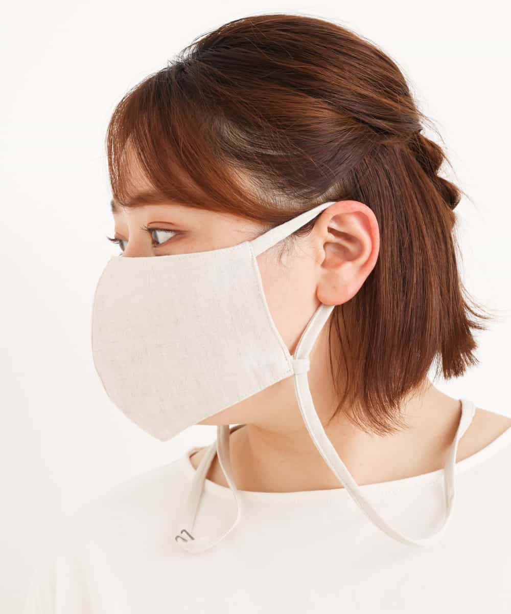 OZYJM13018 eur3(エウルキューブ) 【返品不可】ストラップ付きマスク ベージュ