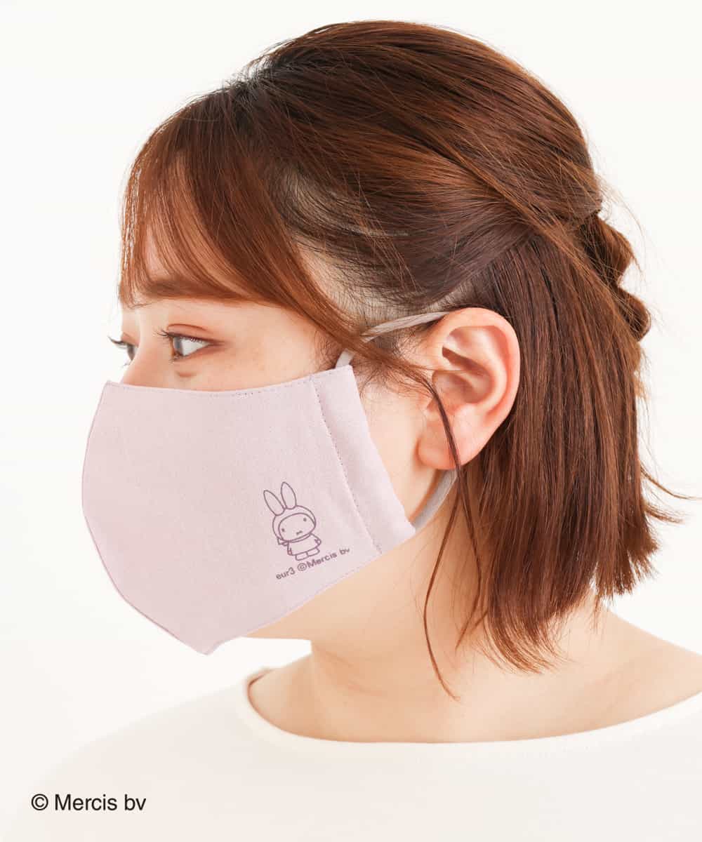 OZYJM52020 eur3(エウルキューブ) 【返品不可】【miffy×eur3】ミッフィープリントマスク ピンク(01)