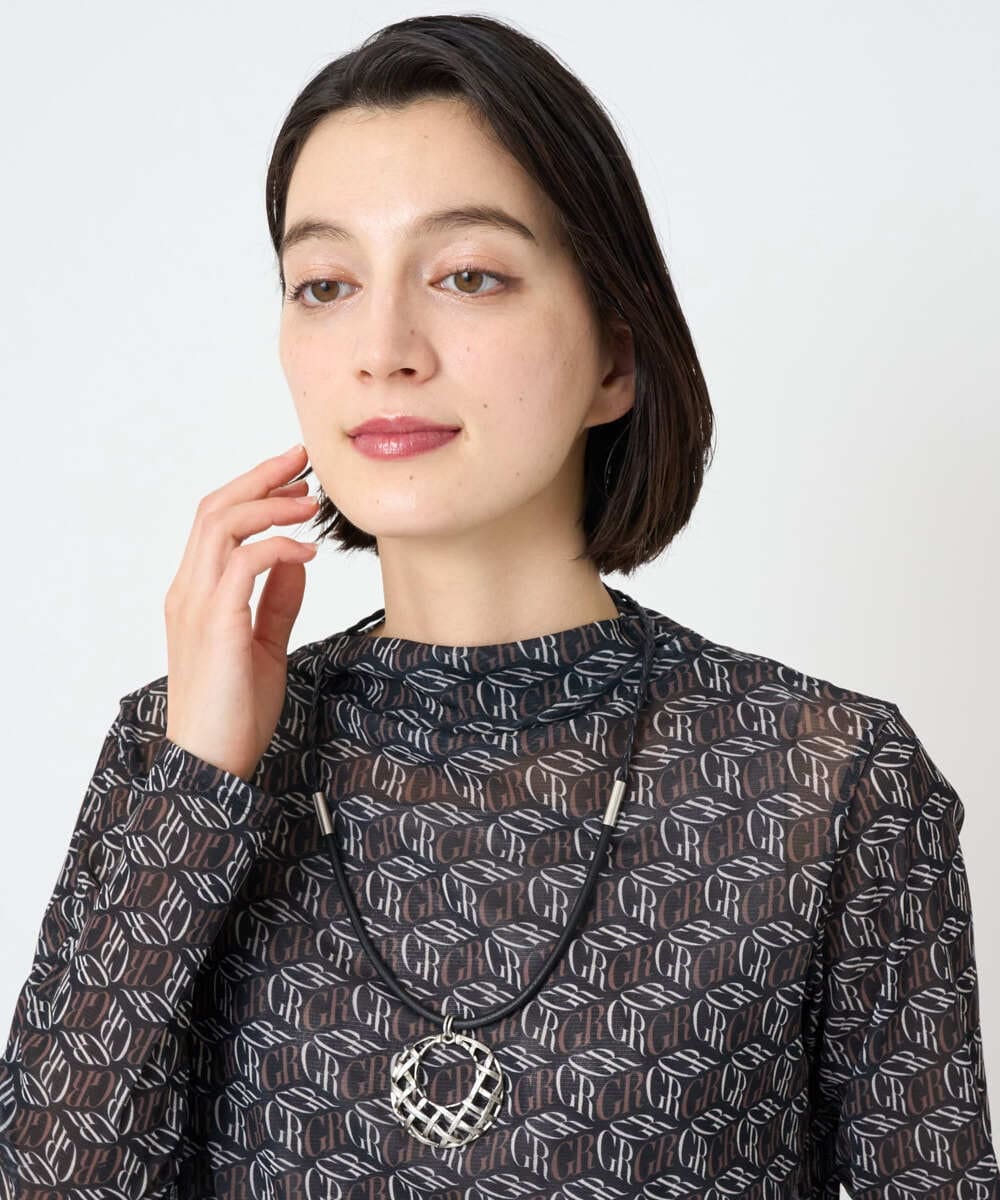 PF2AD03110 GEORGES RECH(小さいサイズ)(メゾン ドゥ サンク)  [日本製]ラタンメタルメッシュネックレス シルバー