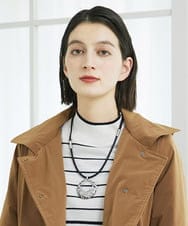 PF2AD03110 GEORGES RECH(小さいサイズ)(メゾン ドゥ サンク)  [日本製]ラタンメタルメッシュネックレス シルバー