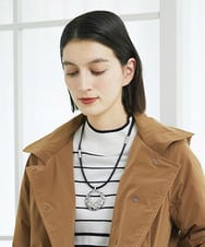 PF2AD03110 GEORGES RECH(小さいサイズ)(メゾン ドゥ サンク)  [日本製]ラタンメタルメッシュネックレス シルバー