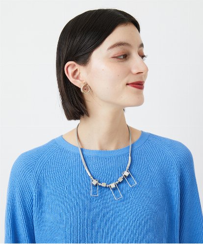 PF2EE04098 GEORGES RECH(小さいサイズ)  [日本製]スクエアパーツコンビメタルチョーカー