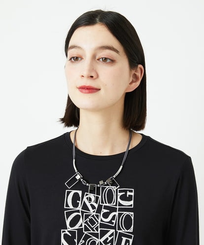 PF2EE04098 GEORGES RECH(小さいサイズ) [日本製]スクエアパーツコンビメタルチョーカー