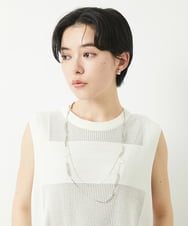 PF2GA31150 GEORGES RECH(小さいサイズ)(メゾン ドゥ サンク)  [日本製]メタルパーツ2連ネックレス シルバー