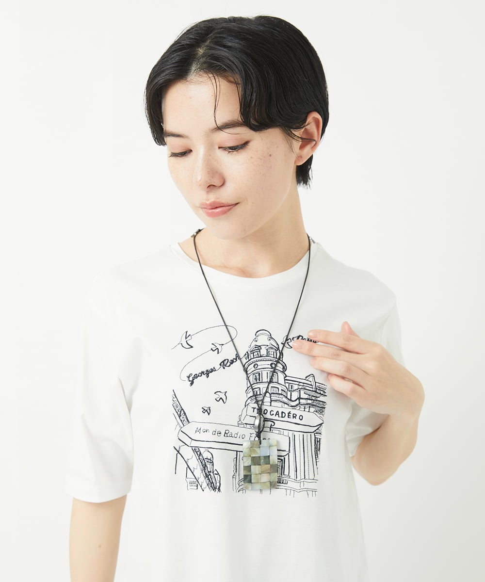 PF2GA32090 GEORGES RECH(小さいサイズ)(メゾン ドゥ サンク)  [日本製]シェルネックレス ホワイト