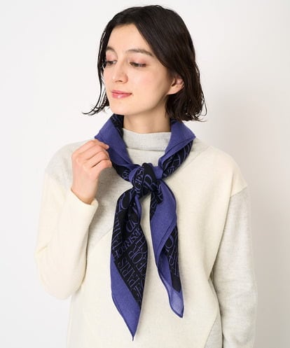 PF3AB56130 GEORGES RECH(小さいサイズ) GRロゴ大判ウールスカーフ