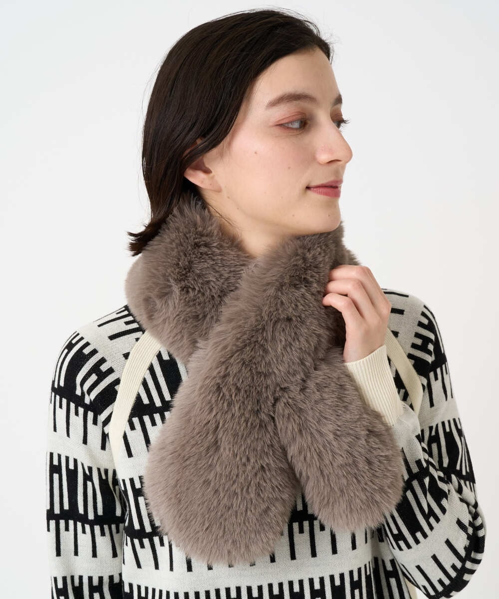 PF3AD10090 GEORGES RECH(小さいサイズ)(メゾン ドゥ サンク) フェイクファーティペット ダークグレー