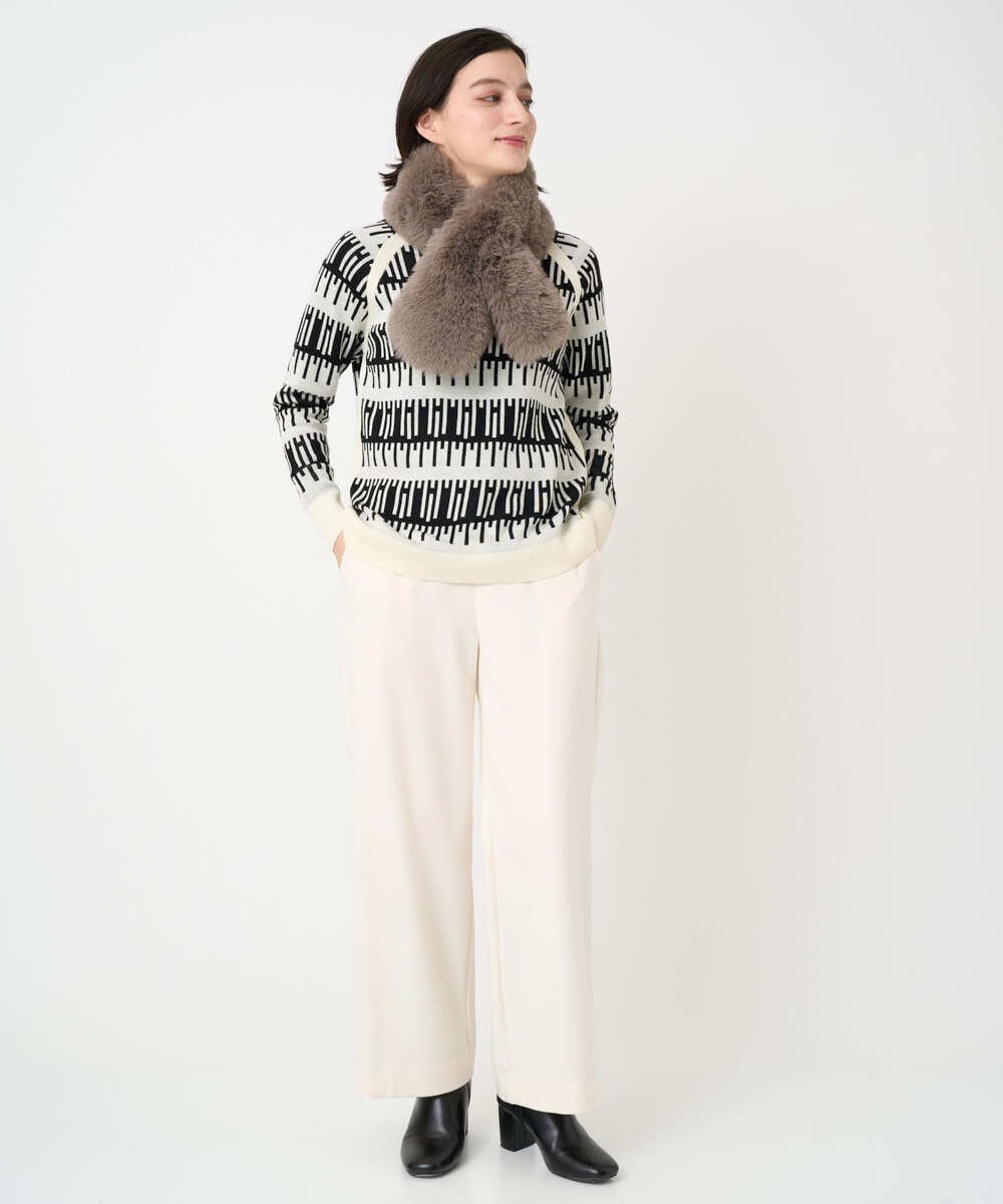 PF3AD10090 GEORGES RECH(小さいサイズ)(メゾン ドゥ サンク) フェイクファーティペット ダークグレー