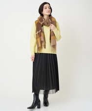 PF3AD12080 GEORGES RECH(小さいサイズ)(メゾン ドゥ サンク) カシミヤタッチ大判チェックストール ネイビー系