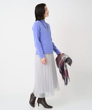 PF3AD12080 GEORGES RECH(小さいサイズ)(メゾン ドゥ サンク) カシミヤタッチ大判チェックストール ネイビー系