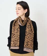 PF3AD14130 GEORGES RECH(小さいサイズ)(メゾン ドゥ サンク) レオパードウールストール ベージュ系
