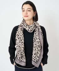 PF3AD14130 GEORGES RECH(小さいサイズ)(メゾン ドゥ サンク) レオパードウールストール ライトグレー系