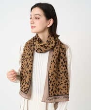 PF3AD14130 GEORGES RECH(小さいサイズ)(メゾン ドゥ サンク) レオパードウールストール ライトグレー系