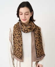 PF3AD14130 GEORGES RECH(小さいサイズ)(メゾン ドゥ サンク) レオパードウールストール ライトグレー系