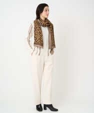 PF3AD14130 GEORGES RECH(小さいサイズ)(メゾン ドゥ サンク) レオパードウールストール ライトグレー系