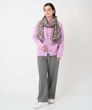 PF3AD14130 GEORGES RECH(小さいサイズ)(メゾン ドゥ サンク) レオパードウールストール ライトグレー系